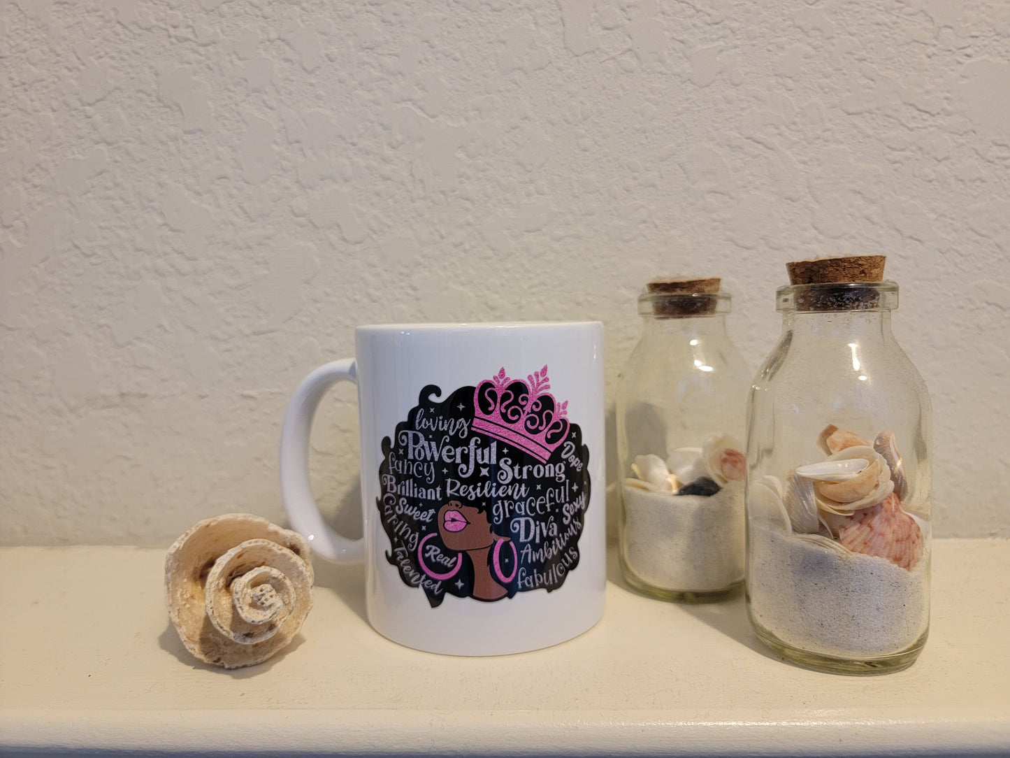 "Powerful, Proud, Beautiful & More" – Black Queen Inspirational Mug