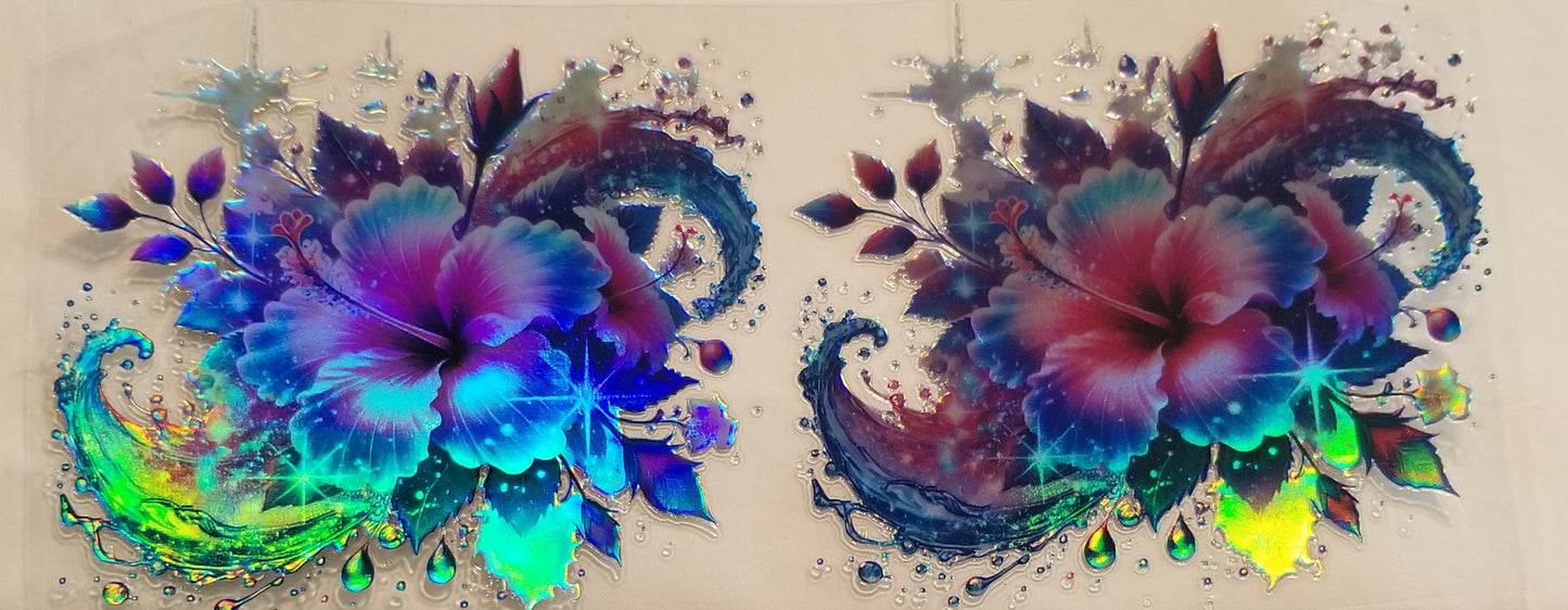 VDTFDW- Holographic Flowers | 16oz Cupwrap