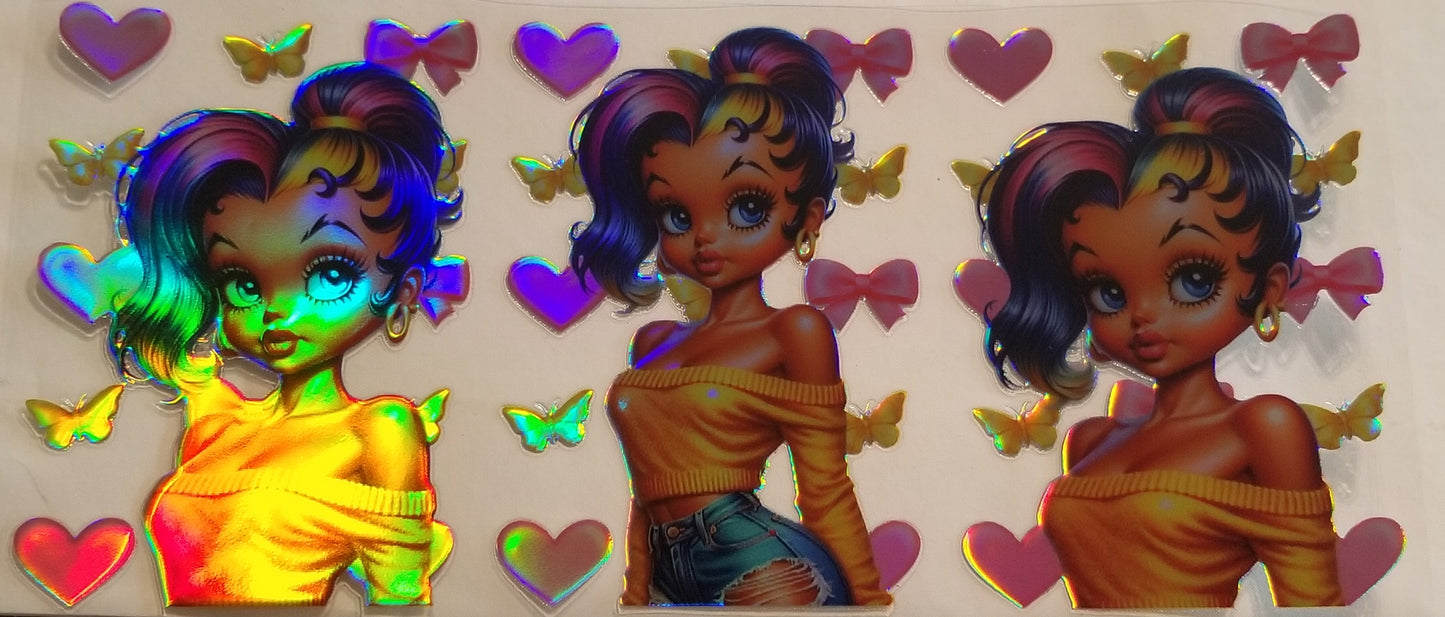 VDTFDW- Holographic Beautiful Black Woman | 16oz Cupwrap