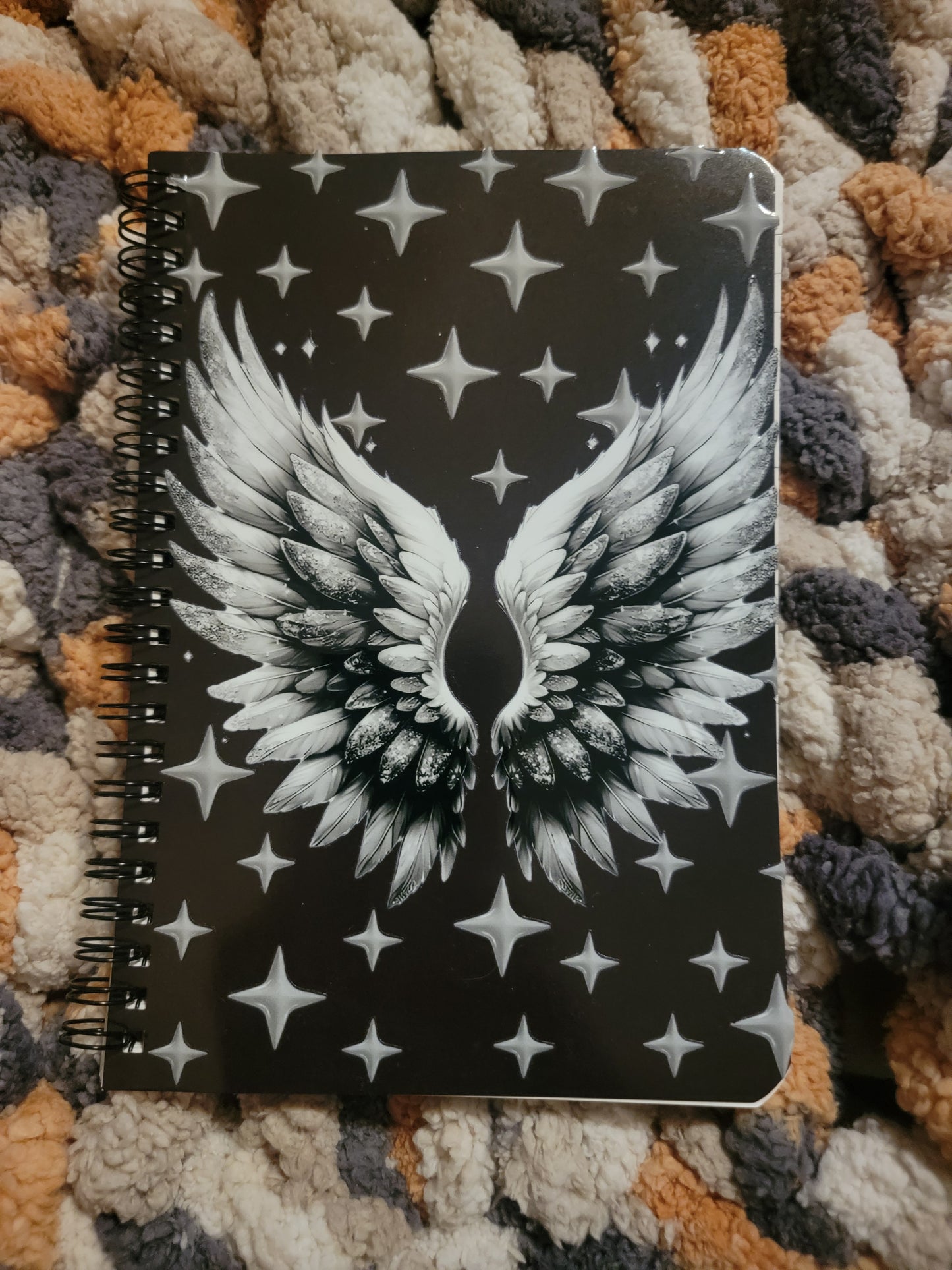 Unique A5 Spiral Notebook- White Wings