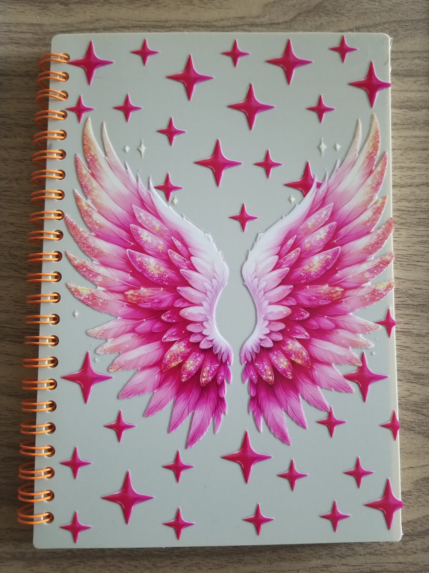 Unique A5 Spiral Notebook- Pink Wings
