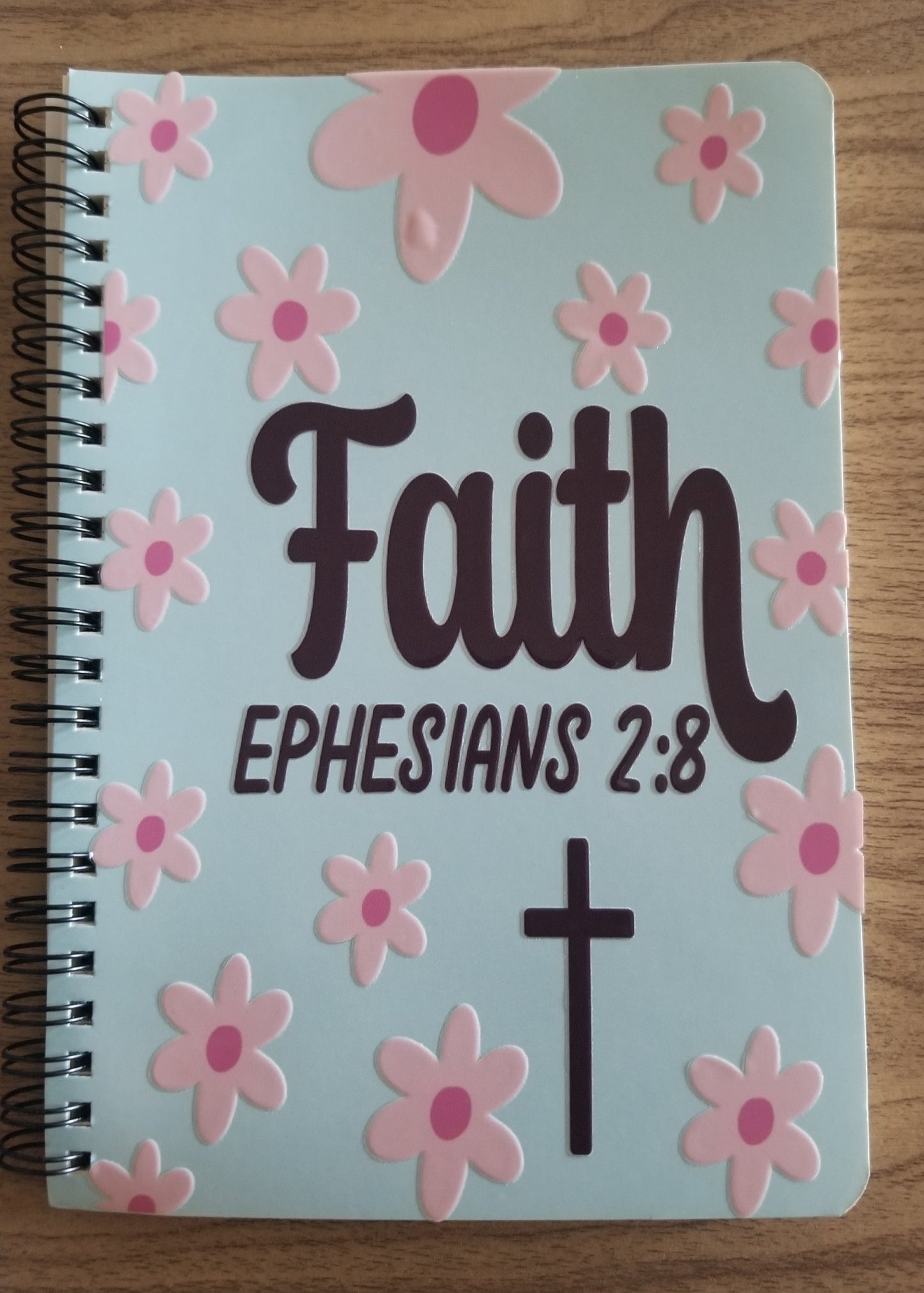 Unique A5 Spiral Notebook- Faith Ephesians 2:8