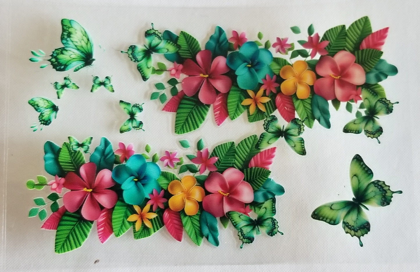 VDTFDW- Credit Card Wraps | Green Butterflies w/ Flowers