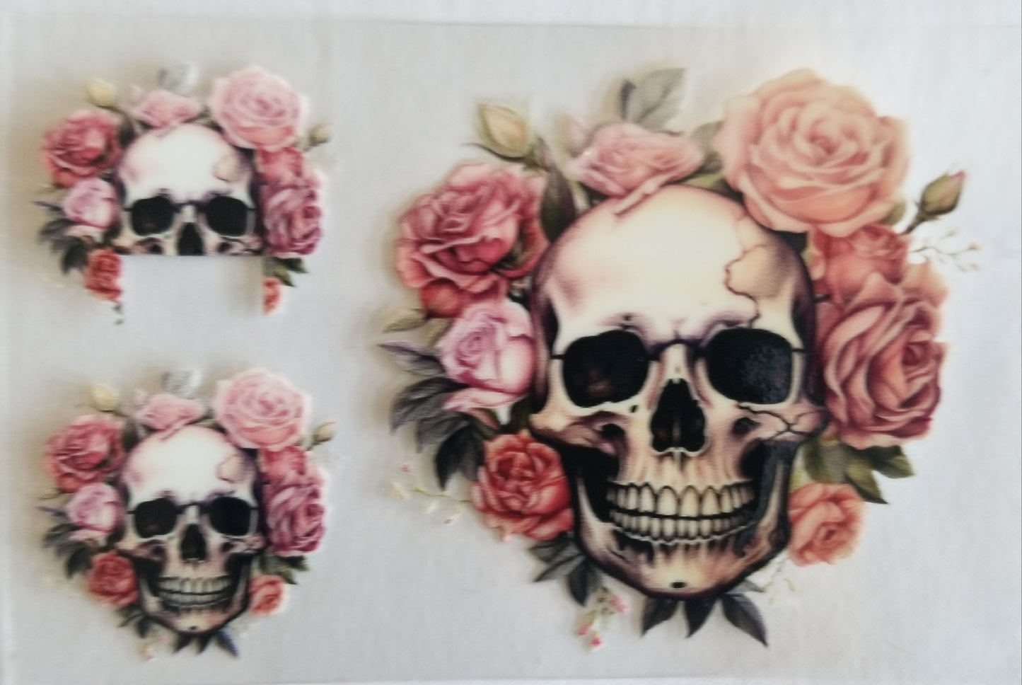 VDTFDW- Credit Card Wraps | Skull w/ Pink Roses