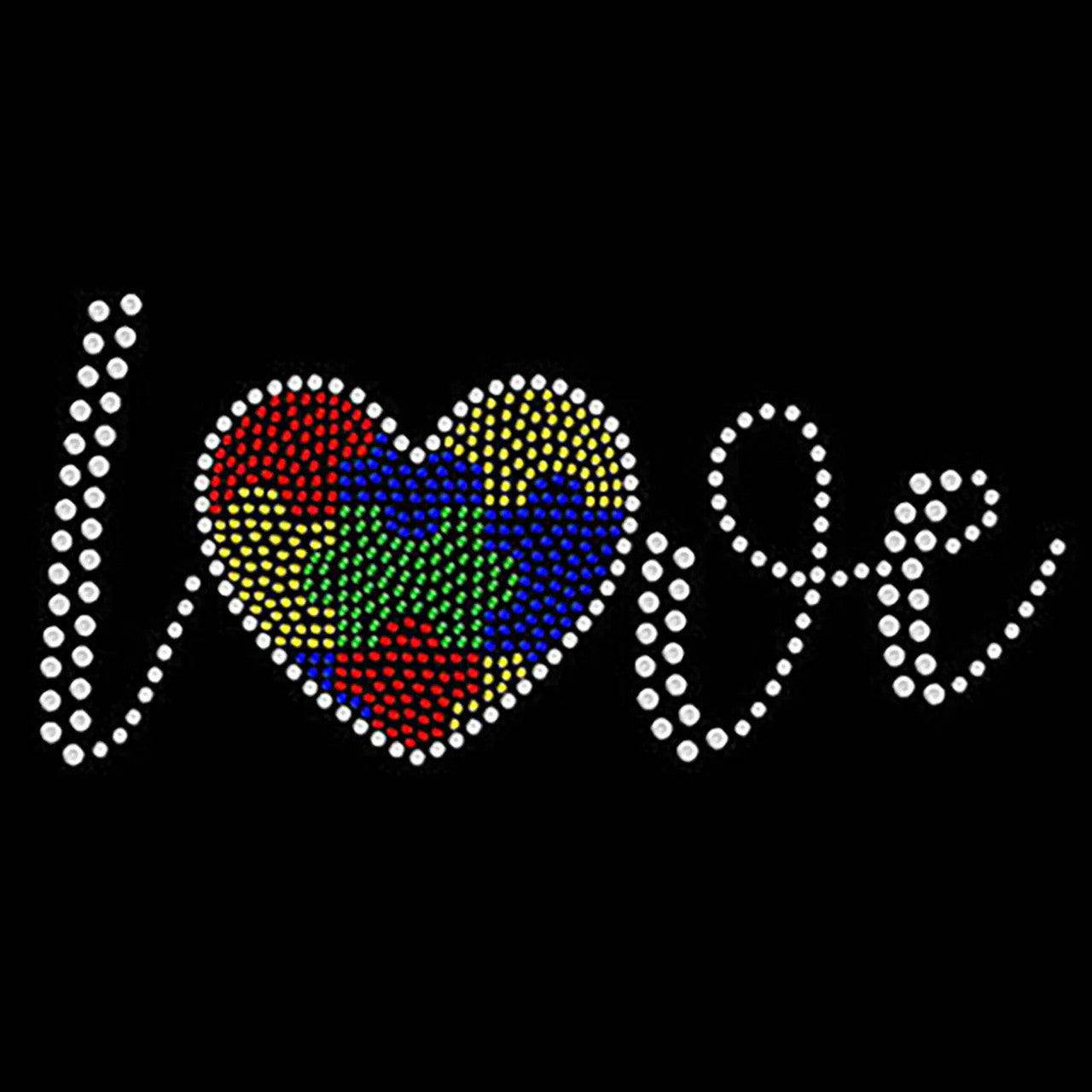 VDTFDW- Rhinestone Transfer- Autism Love