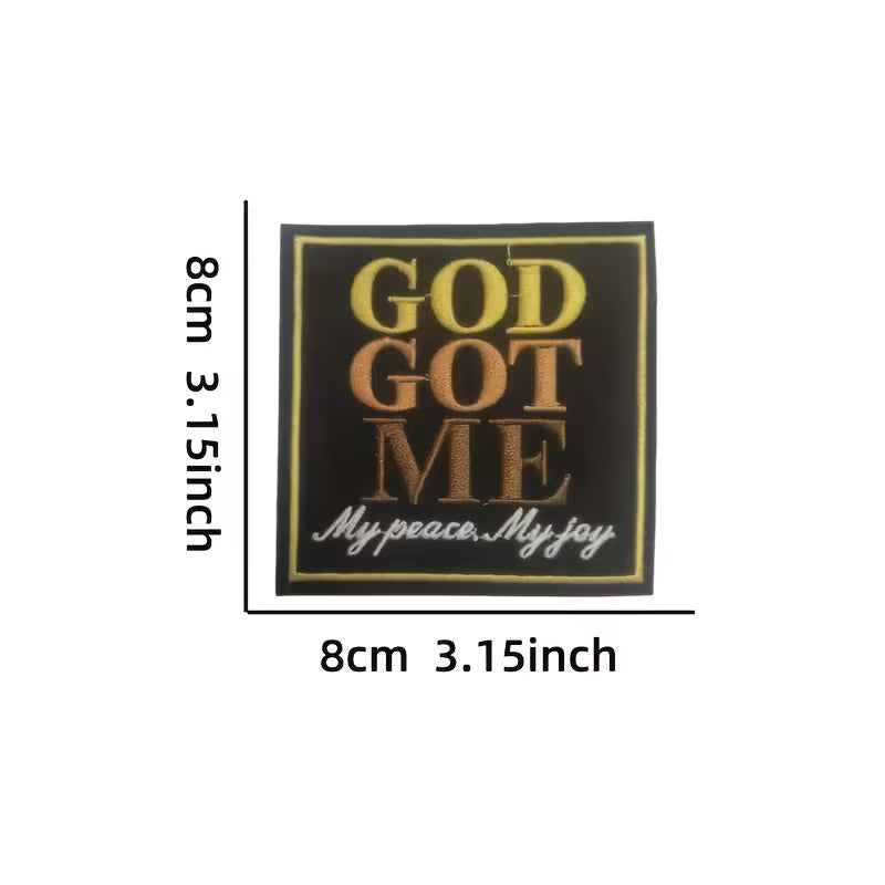 “God Got Me – My Peace, My Joy” Religious Fabric Patch | Bold Faith DIY Decor