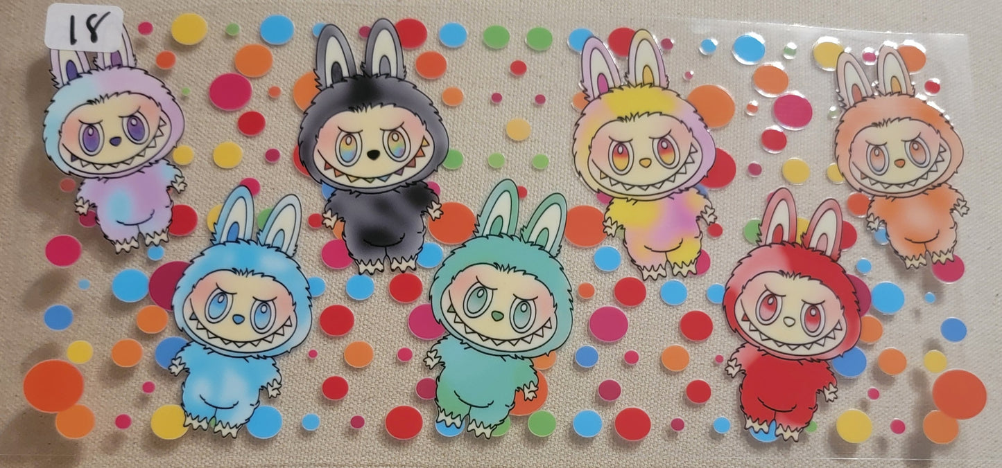 VDTFDW- Children’s Cartoon Labubu 5 | UVDTF Cupwrap