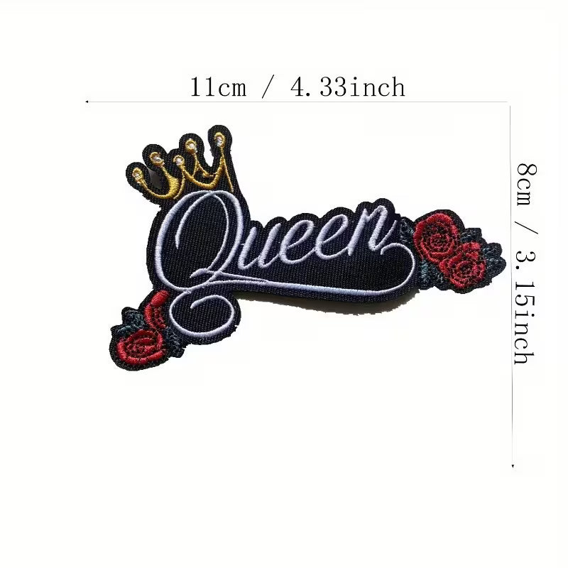 Queen Crown Mixed Color Embroidery Patches