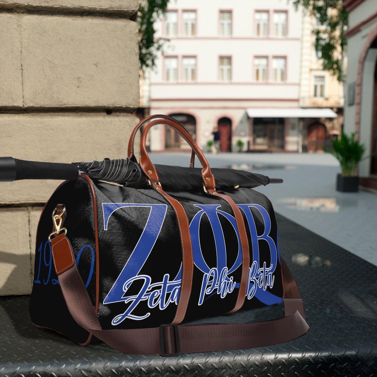 Zeta Phi Beta Sorority Waterproof Nylon Travel Bag Durable Elegance for Your Essentials!