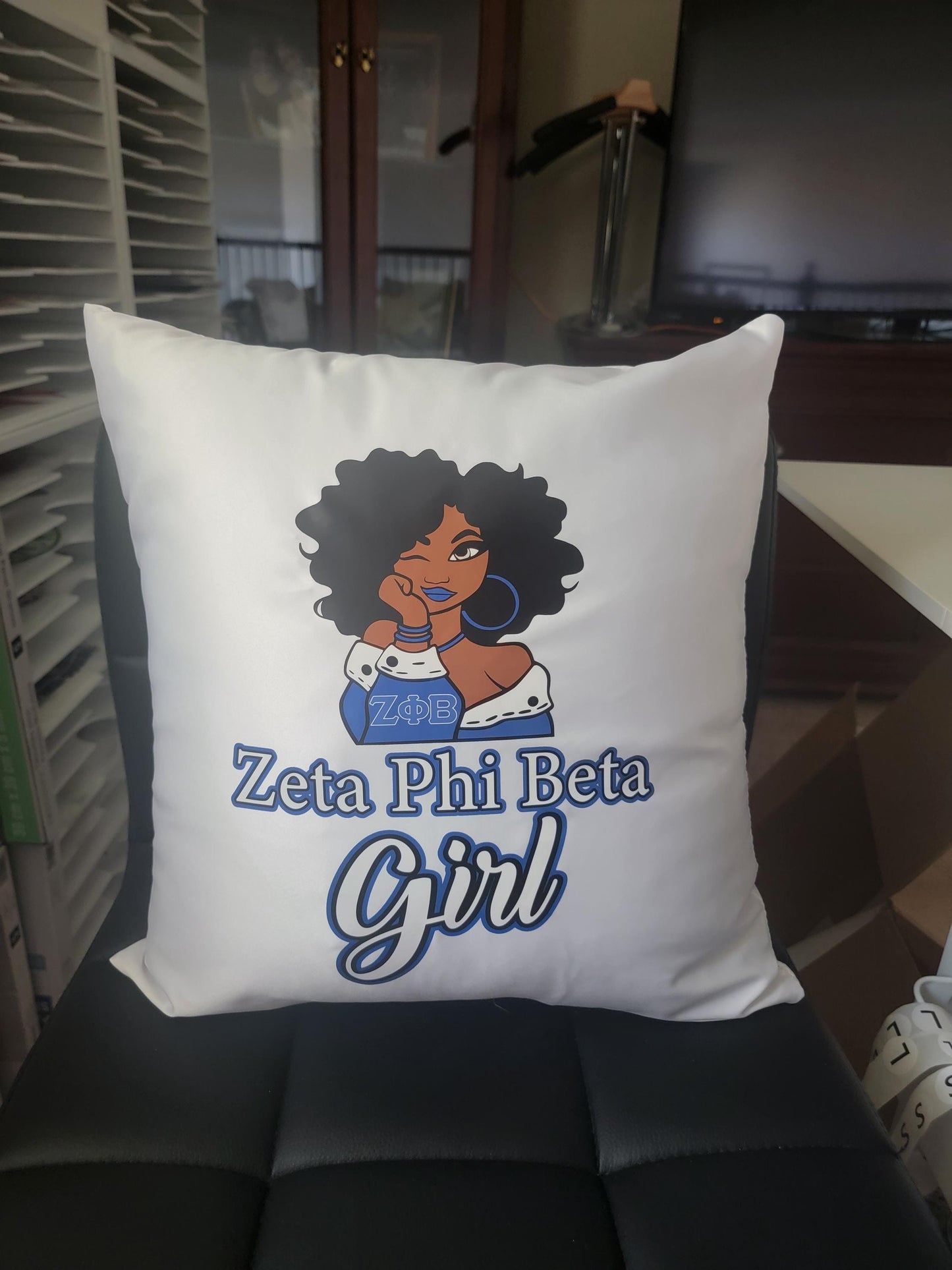 Zeta Phi Beta Girl Throw Pillow – Finer Womanhood Sorority Decor