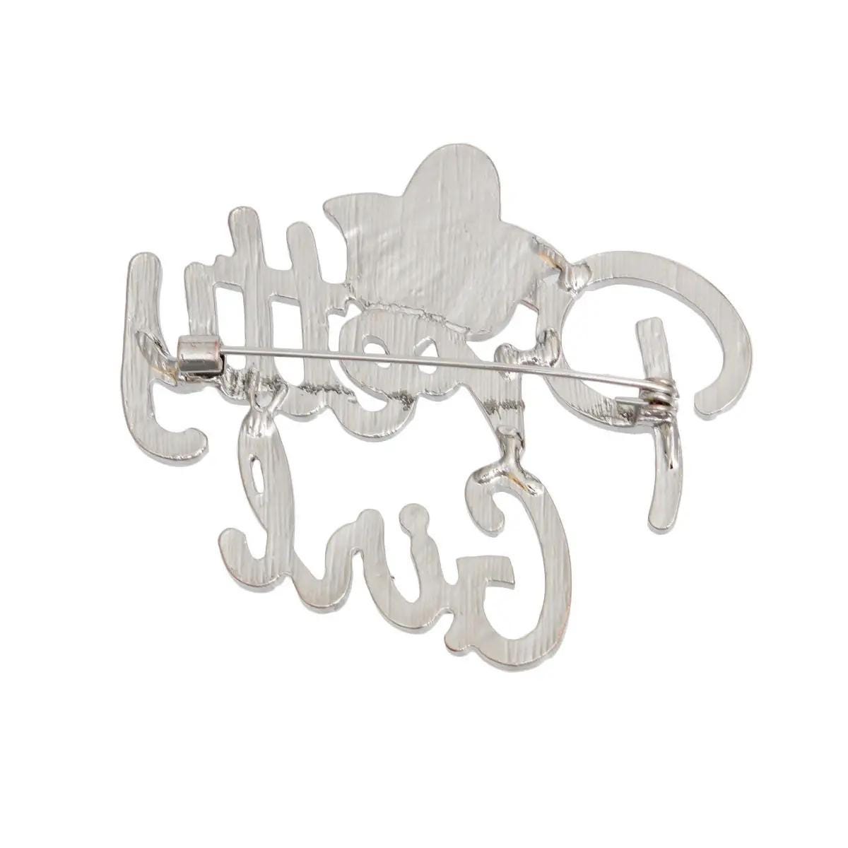 Alpha Kappa Alpha Sorority Pretty Girl Brooch – Rhinestone & Ivy Leaf Detail