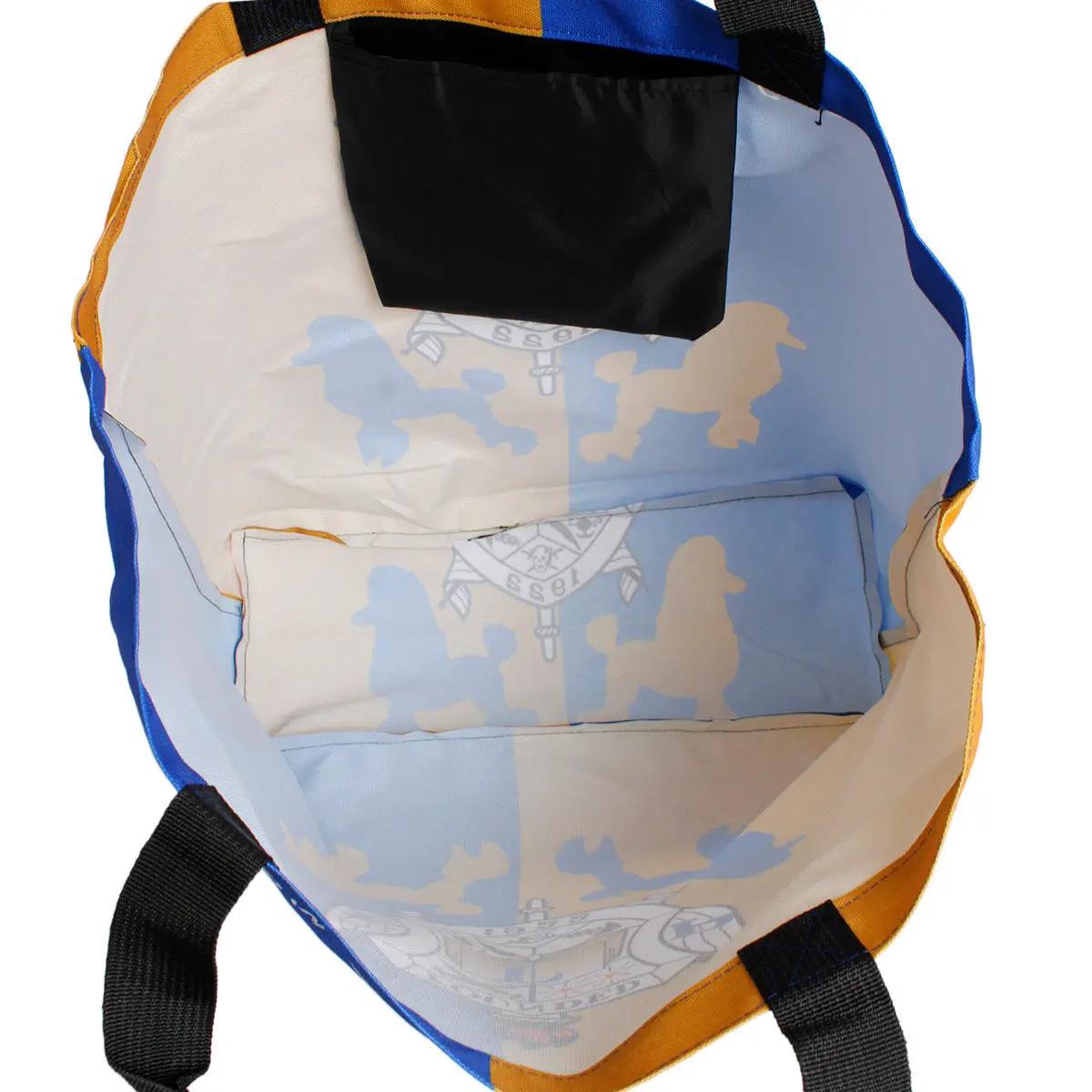 Sigma Gamma Rho Large Shopper Tote β Gold and Blue Canvas Bag with Shield & Poodle Graphic