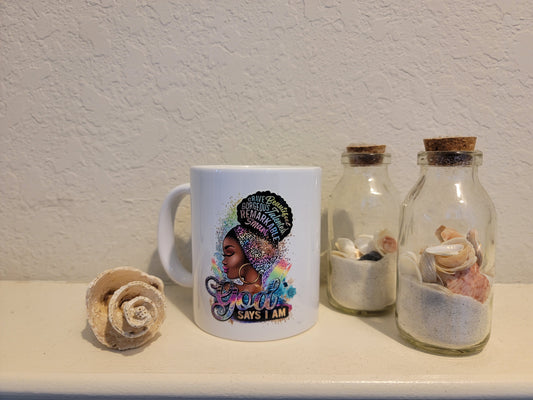 "God Says I Am" – Inspirational Pastel 11oz Ceramic Mug