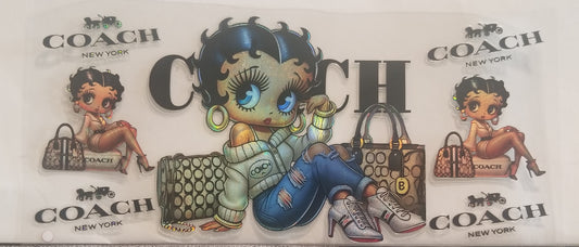 VDTFDW- Holographic Betty Boop Coach | 16oz Cupwrap