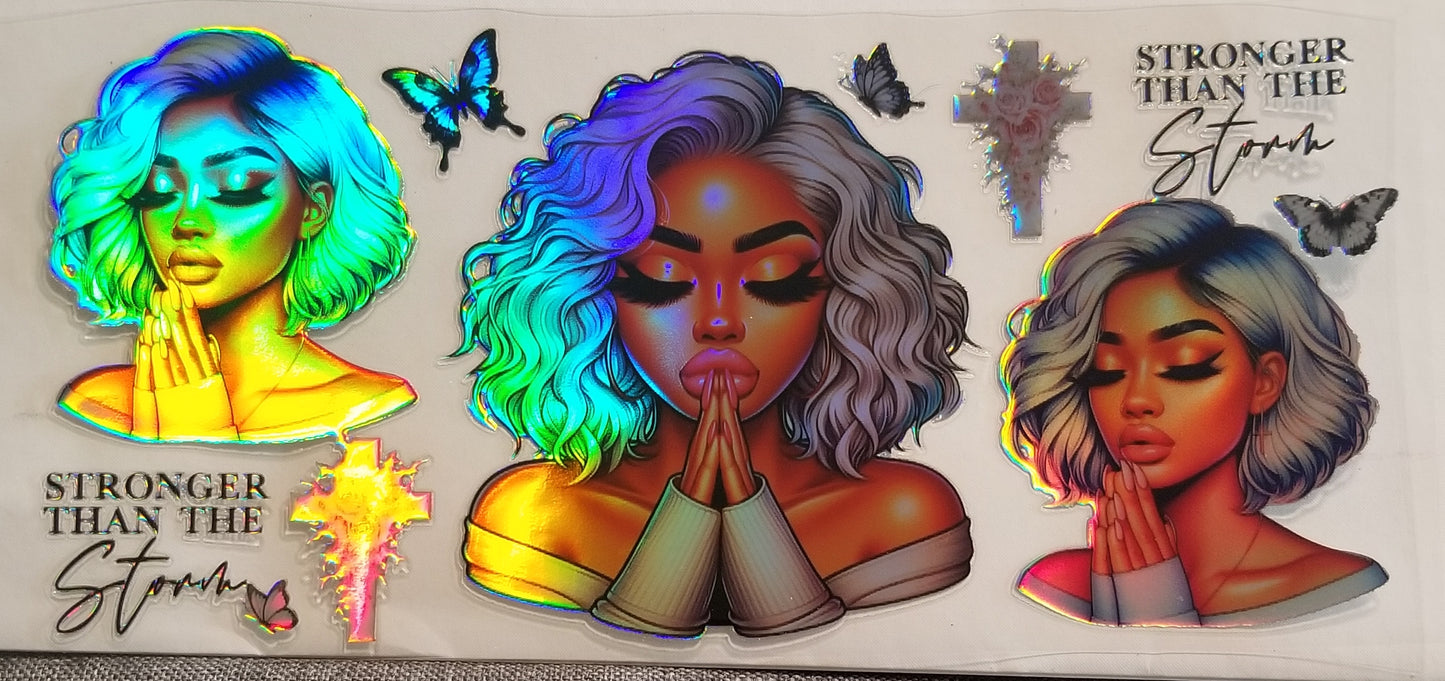 VDTFDW- Holographic Stronger Than the Storm| 16oz Cupwrap
