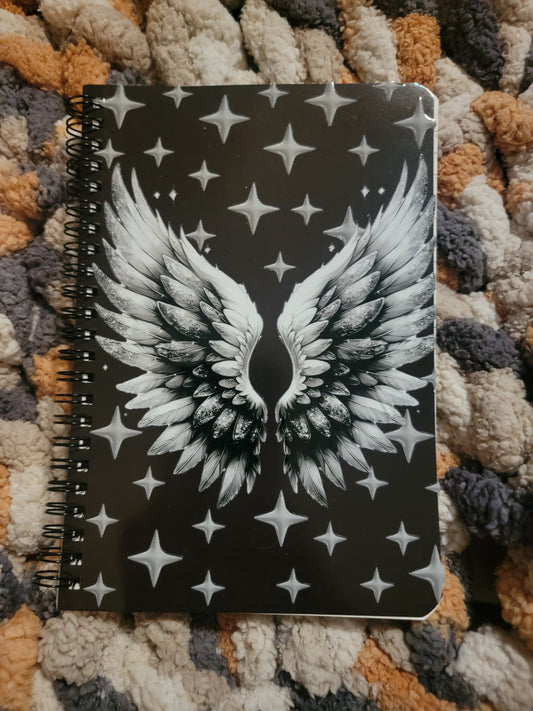 Unique A5 Spiral Notebook- White Wings