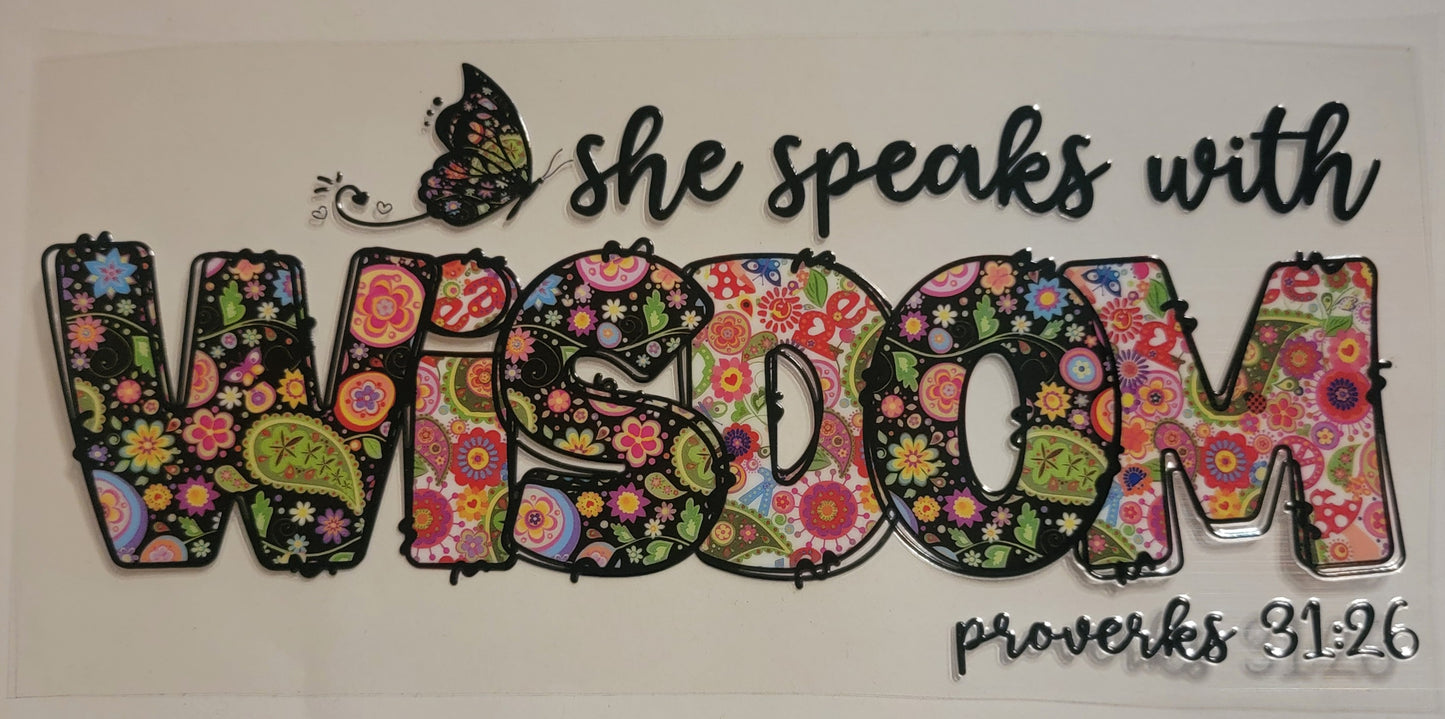 VDTFDW- Faith Based | She Speaks w/ Wisdom | 16oz Cupwrap