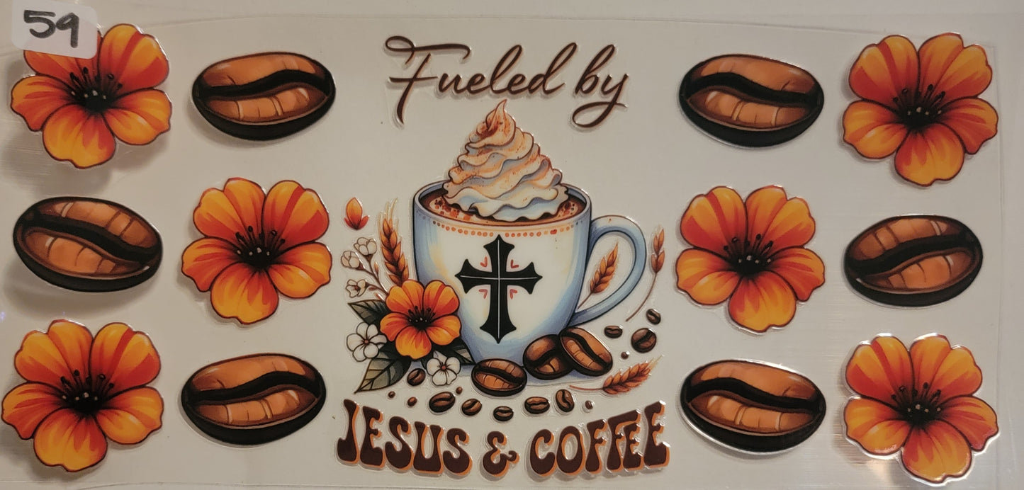 VDTFDW- Faith Based | Fueled By Jesus | 16oz Cupwrap
