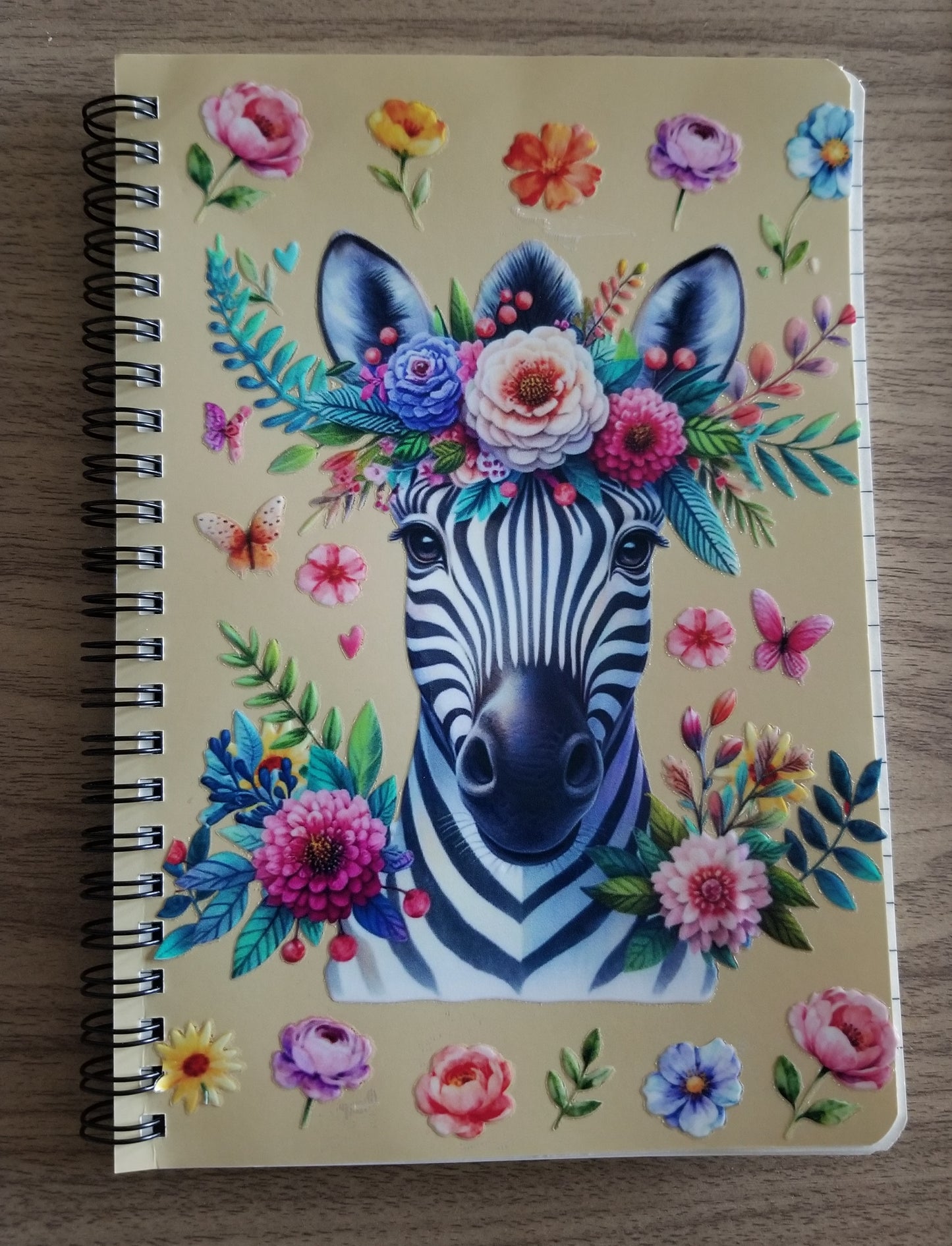 Unique A5 Spiral Notebook- Zebra