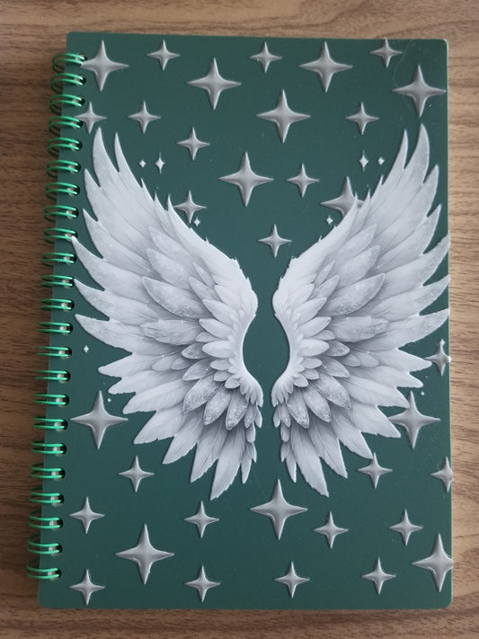 Unique A5 Spiral Notebook- White Wings