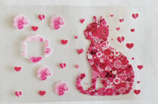 VDTFDW- Credit Card Wraps | Floral Cat