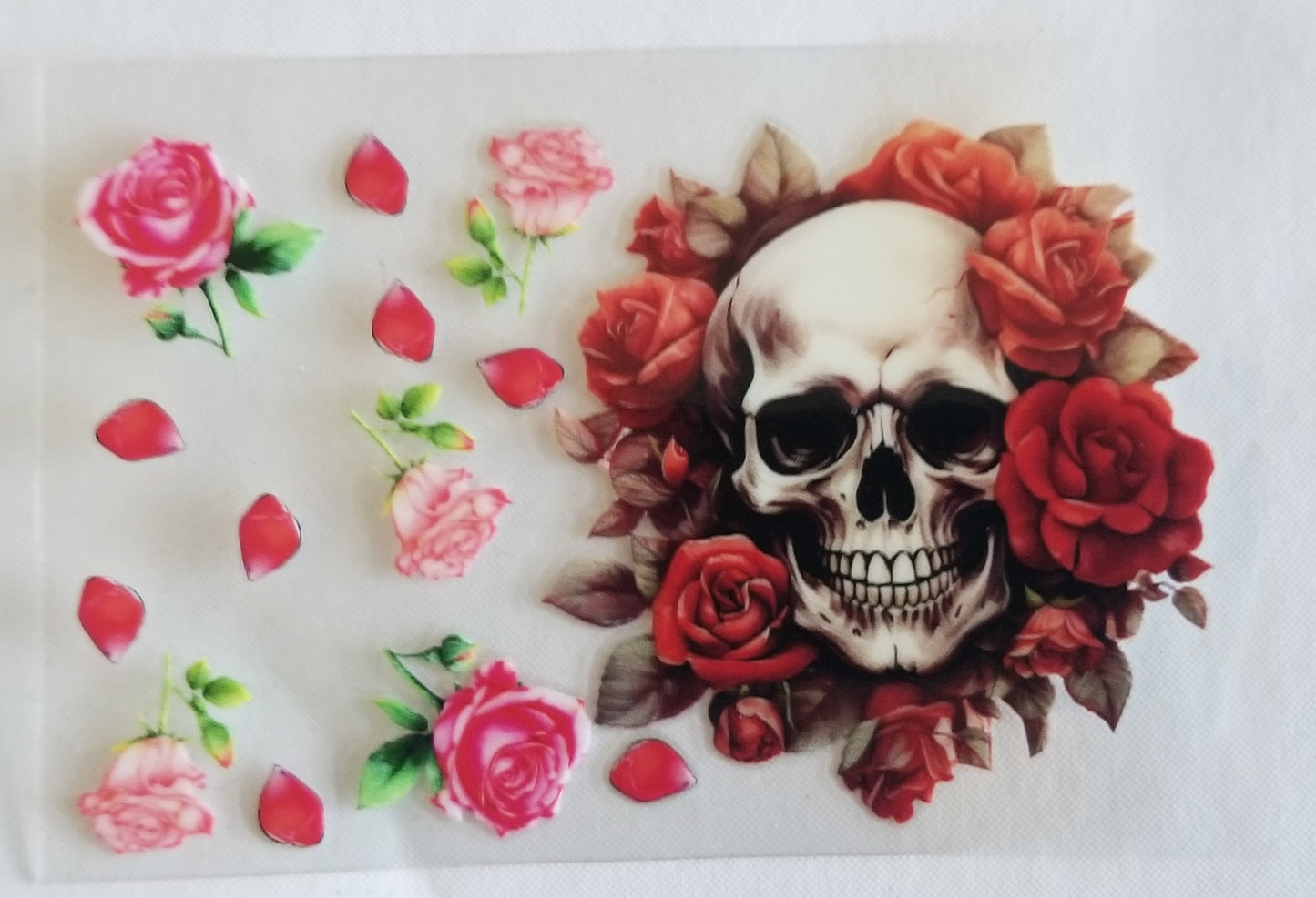 VDTFDW- Credit Card Wraps | Skull w/ Red Roses