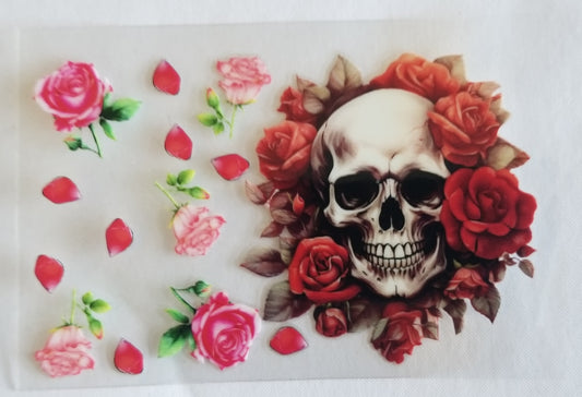 VDTFDW- Credit Card Wraps | Skull w/ Red Roses