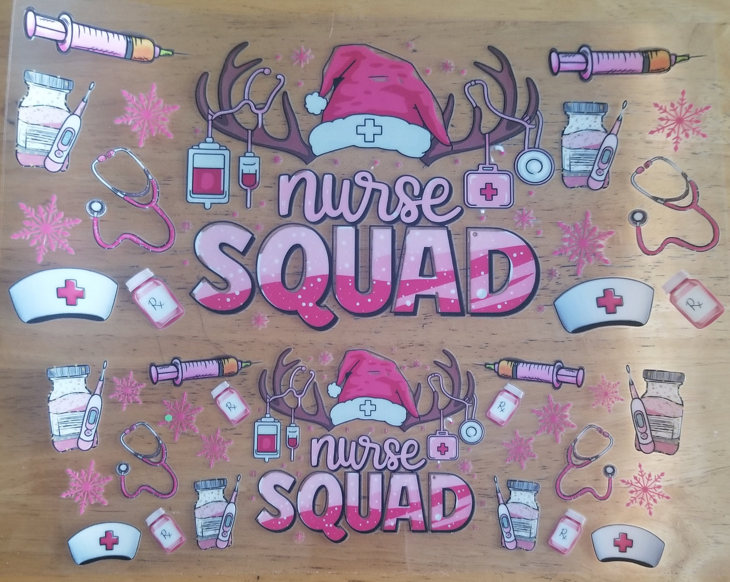 VDTFDW- 40 Oz UVDTF Wraps | Christmas Nurse Squad