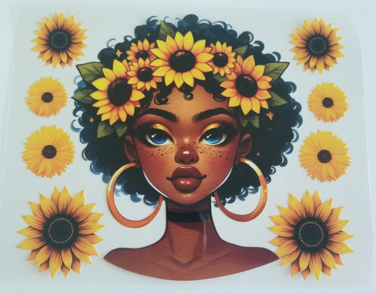 VDTFDW- 20 Oz UVDTF Wraps | Sunflower Girl 3