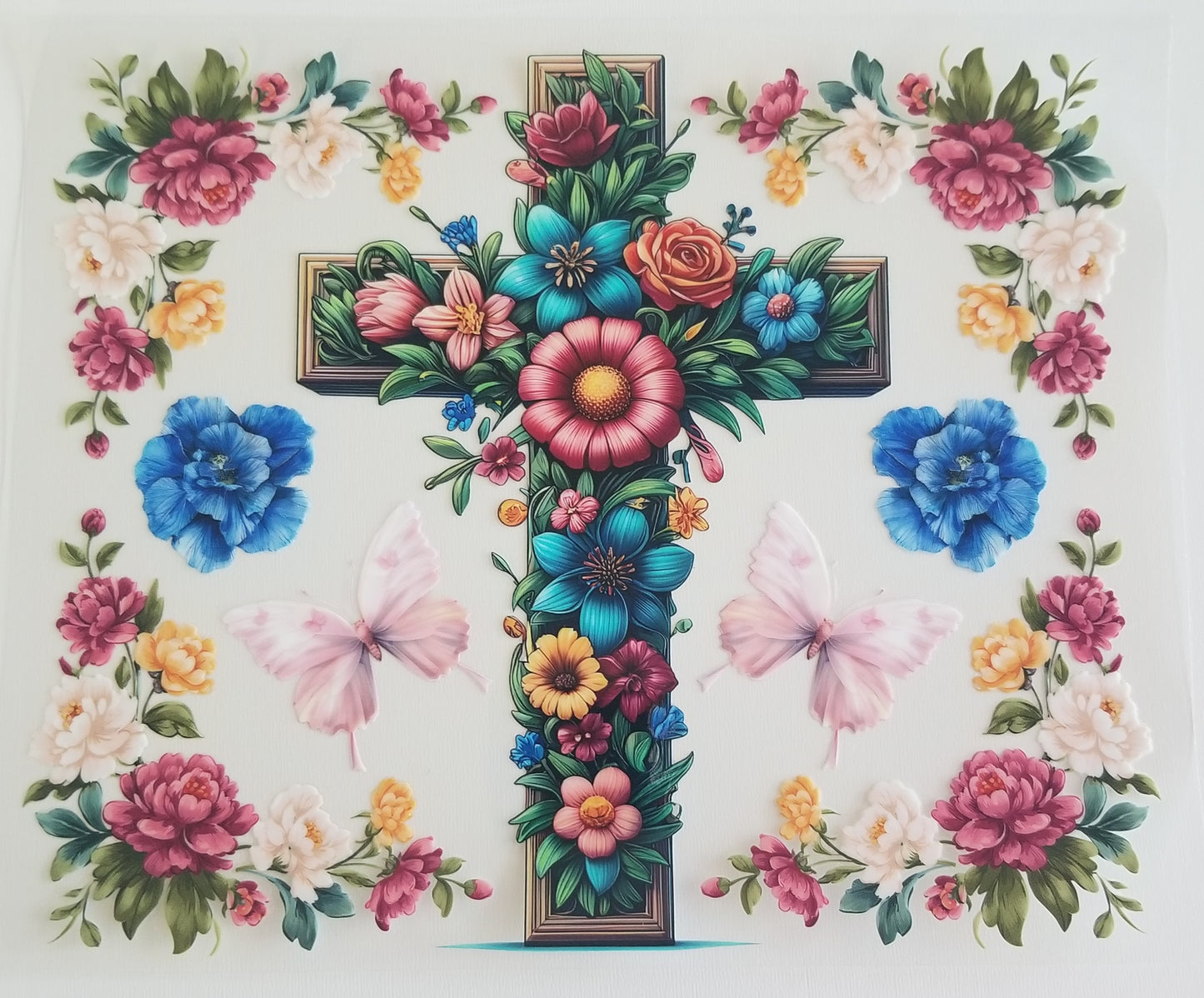 VDTFDW- 20 Oz UVDTF Wraps | Floral Cross 2