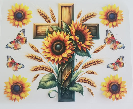VDTFDW- 20 Oz UVDTF Wraps | Sunflower Cross