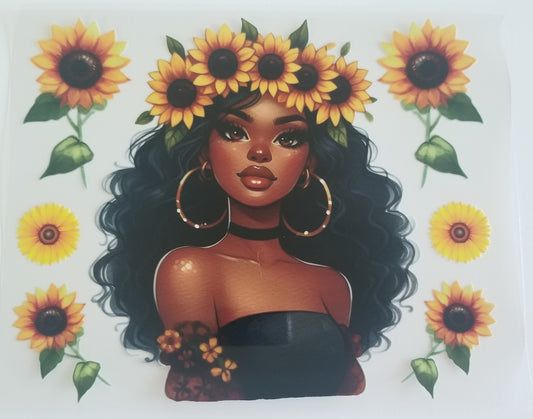 VDTFDW- 20 Oz UVDTF Wraps | Sunflower Girl 1