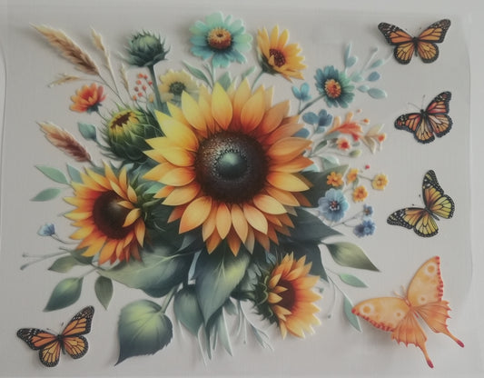 VDTFDW- 20 Oz UVDTF Wraps | Butterflies and Sunflowers  3