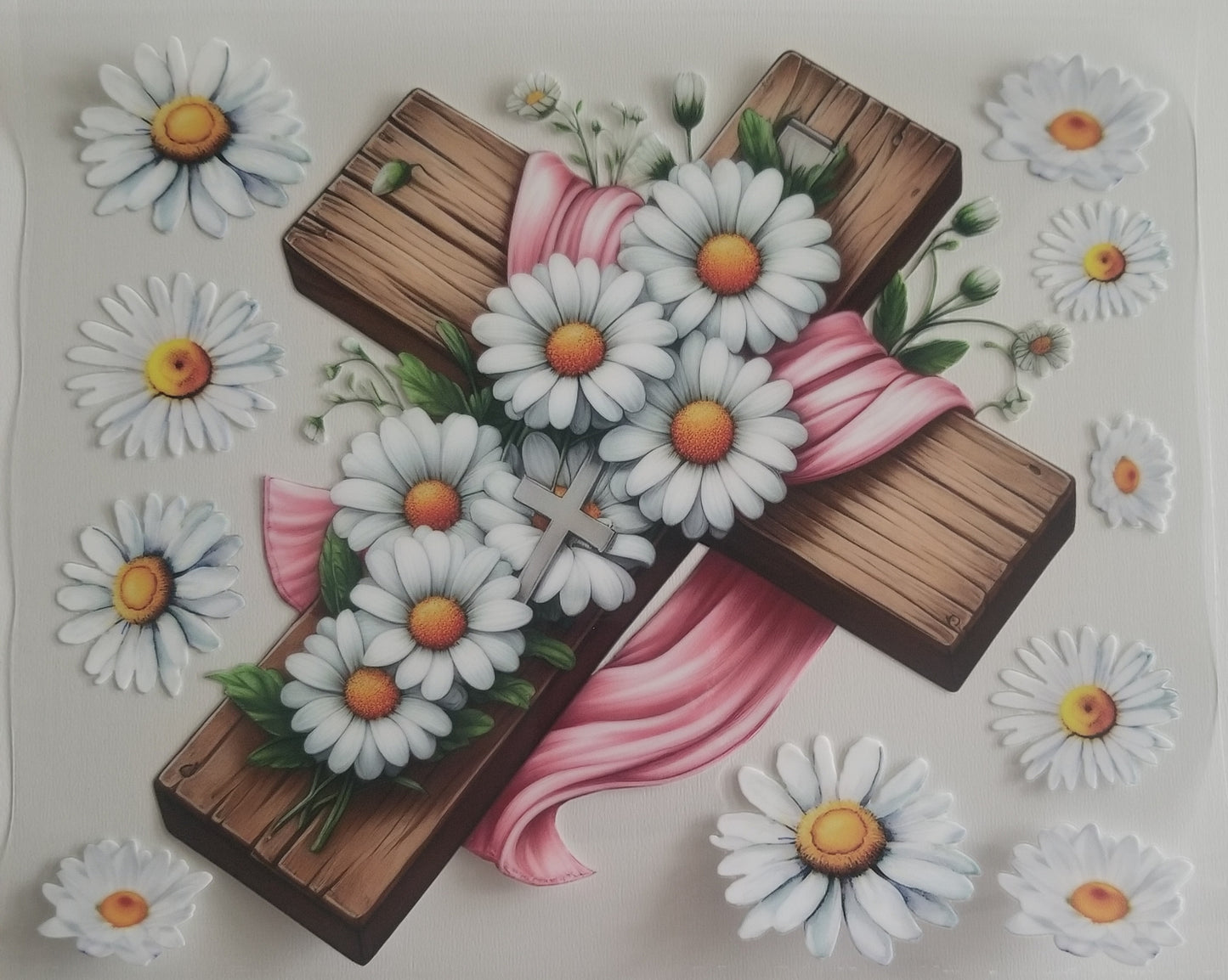 VDTFDW- 20 Oz UVDTF Wraps | Cross w/ Dandelions