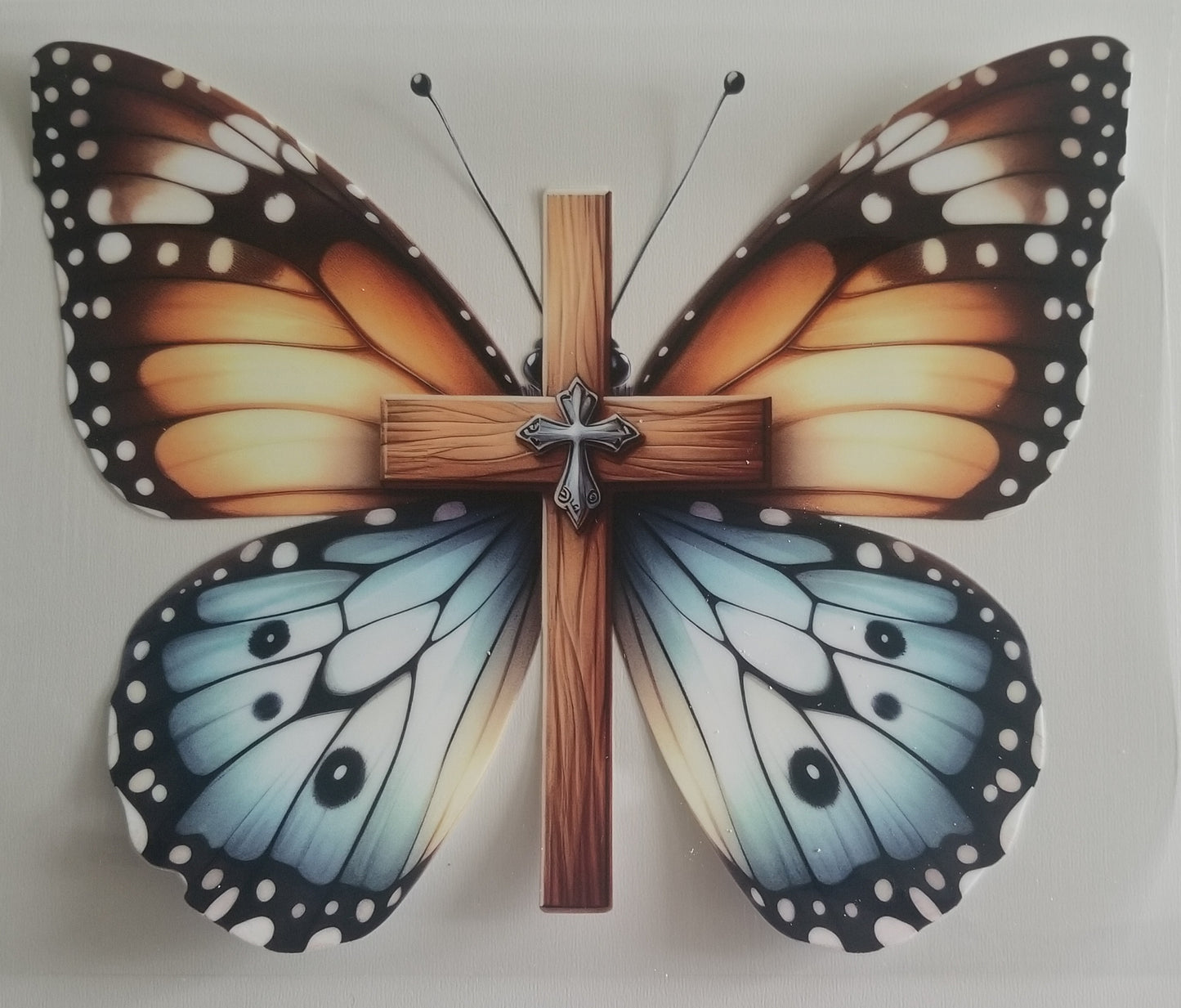 VDTFDW- 20 Oz UVDTF Wraps | Cross On Top of Butterfly