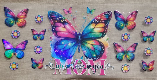 VDTFDW- Holographic  Butterfly Mom | 16oz Cupwrap