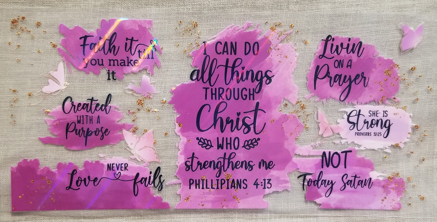 VDTFDW- Holographic I Can DO All Things Through Christ | 16oz Cupwrap