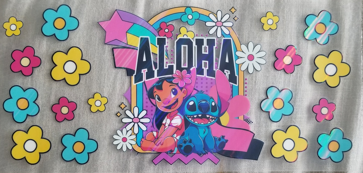 VDTFDW- Holographic Aloha Stitch | 16oz Cupwrap