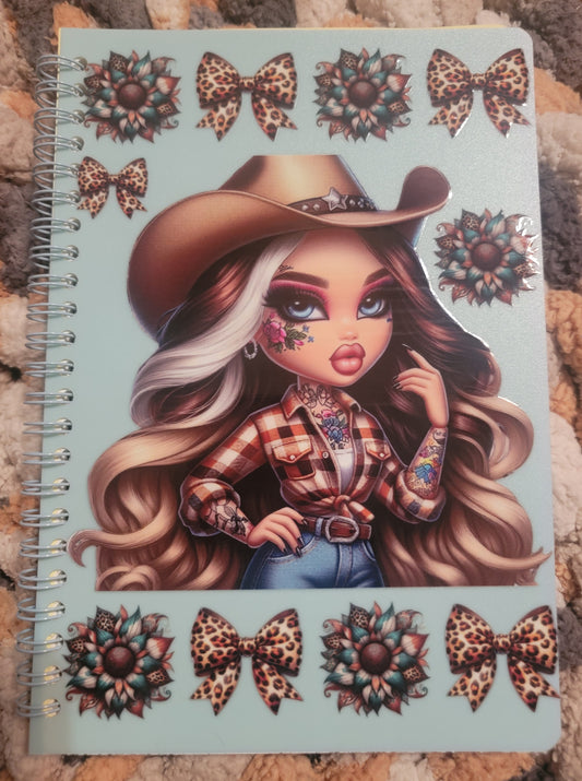 Unique A5 Spiral Notebook- Cowgirl