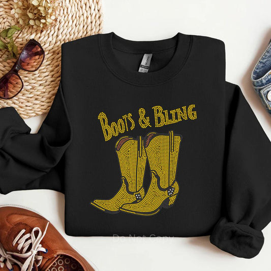 Boots & Bling Rhinestone Shirt – Sparkle with Every Step!