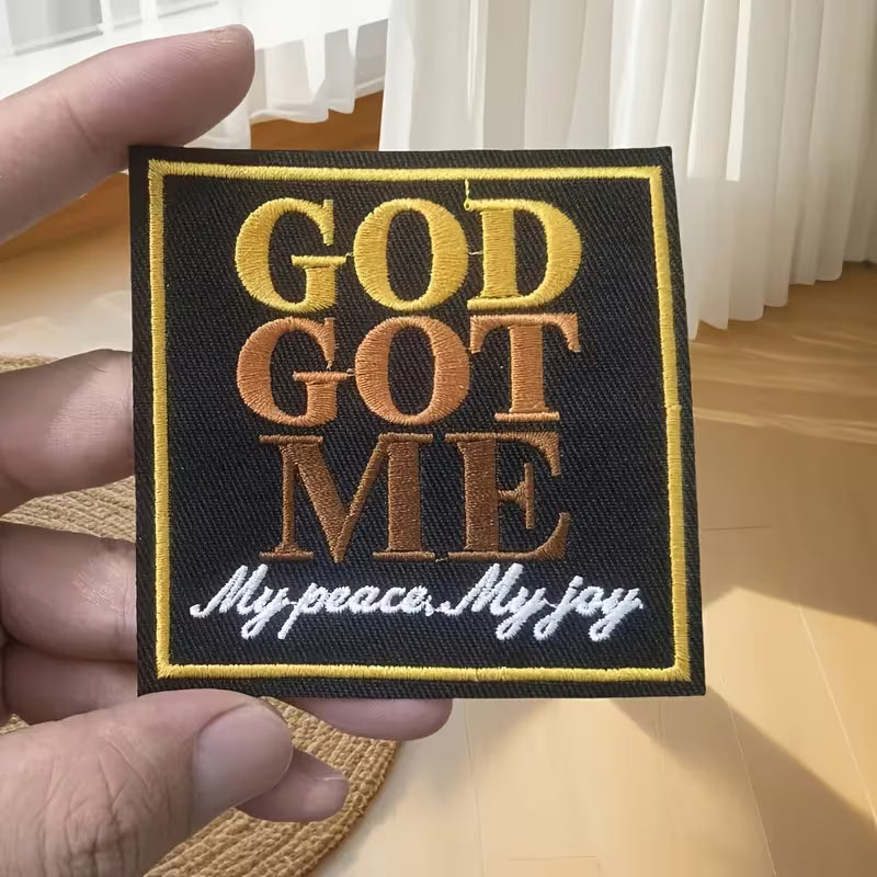“God Got Me – My Peace, My Joy” Religious Fabric Patch | Bold Faith DIY Decor