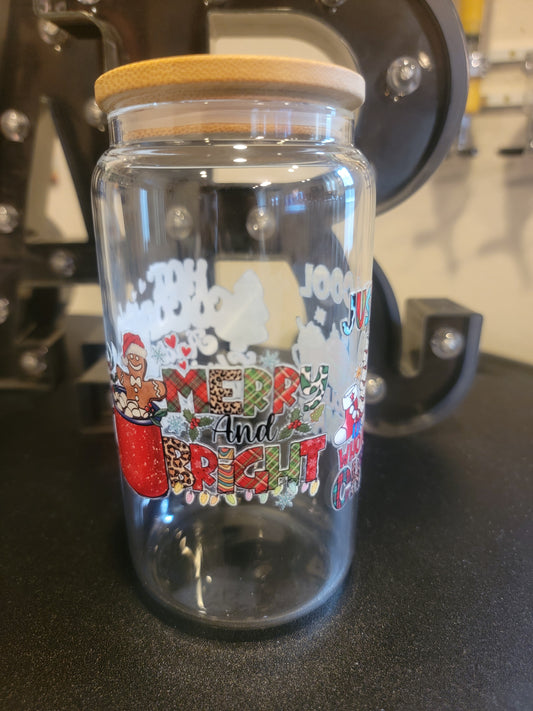 🎄✨ Holiday Glass Jar – Festive Sips in Style! ✨🎄