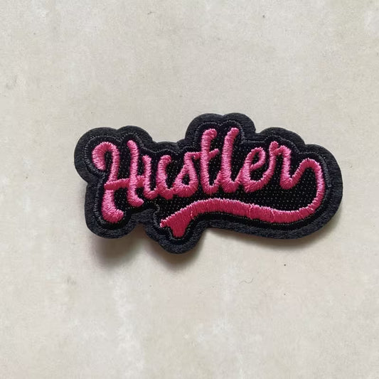 “Hustler” Embroidered Iron-On Patch | Bold DIY Fashion Decor