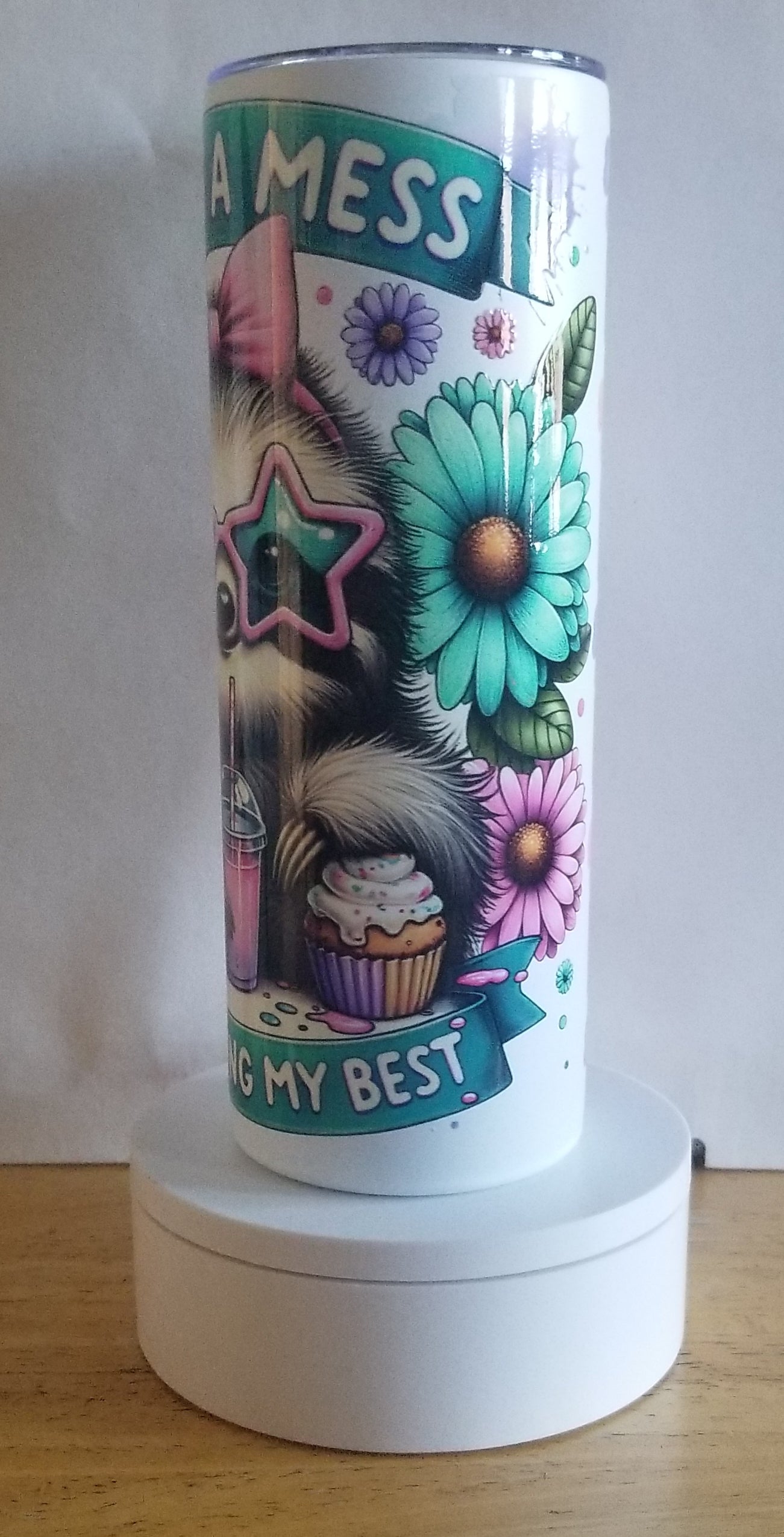 VDTFDW- 20 oz Stainless Steel Tumbler | Raccoon Reading