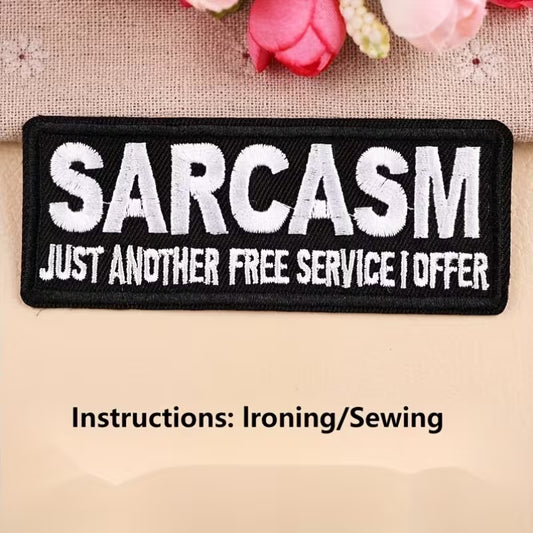 “Sarcasm” Embroidered Iron-On Patch | Bold Attitude