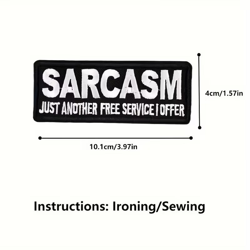 “Sarcasm” Embroidered Iron-On Patch | Bold Attitude