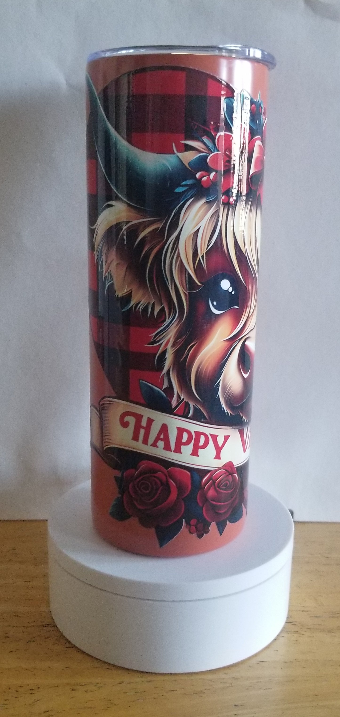 VDTFDW- 20 oz Stainless Steel Tumbler | Valentine's Day Heart w/ Cow