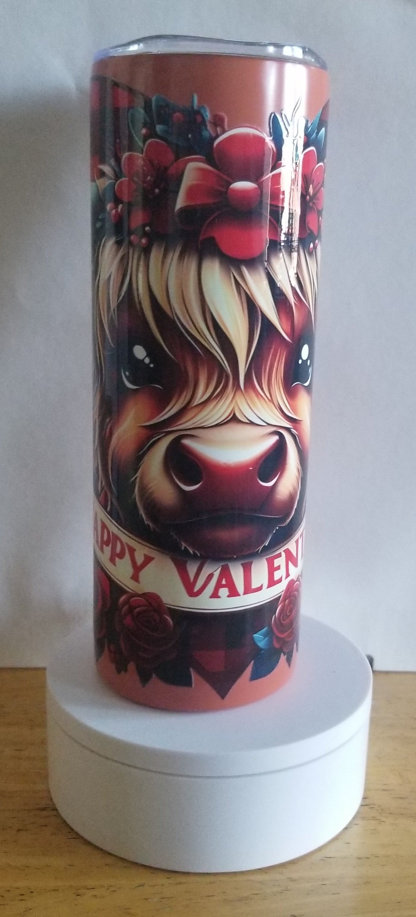 VDTFDW- 20 oz Stainless Steel Tumbler | Valentine's Day Heart w/ Cow