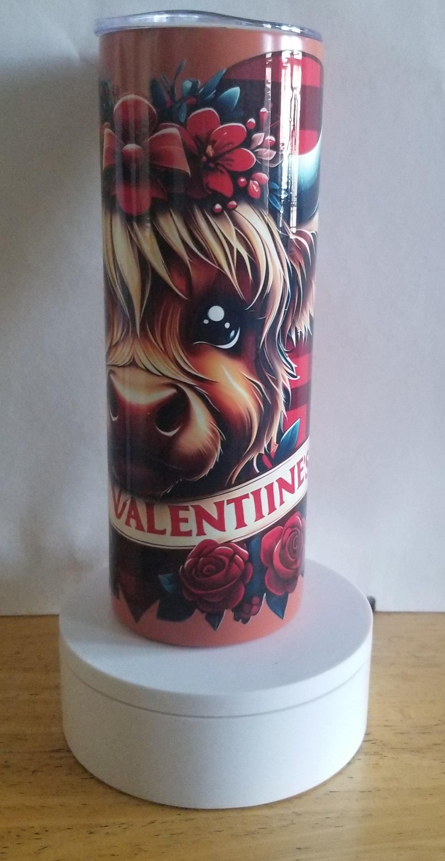 VDTFDW- 20 oz Stainless Steel Tumbler | Valentine's Day Heart w/ Cow