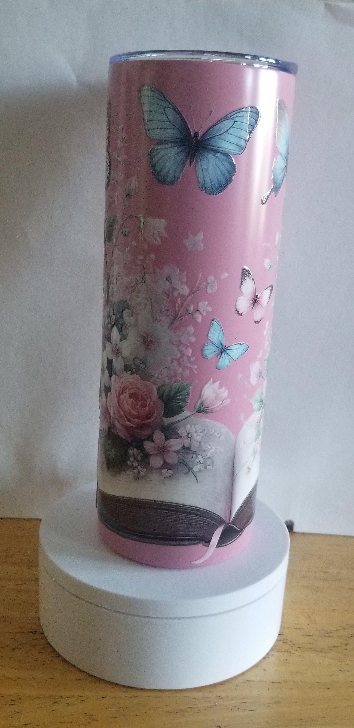 VDTFDW- 20 oz Stainless Steel Tumbler | Books, Butterflies and Flowers